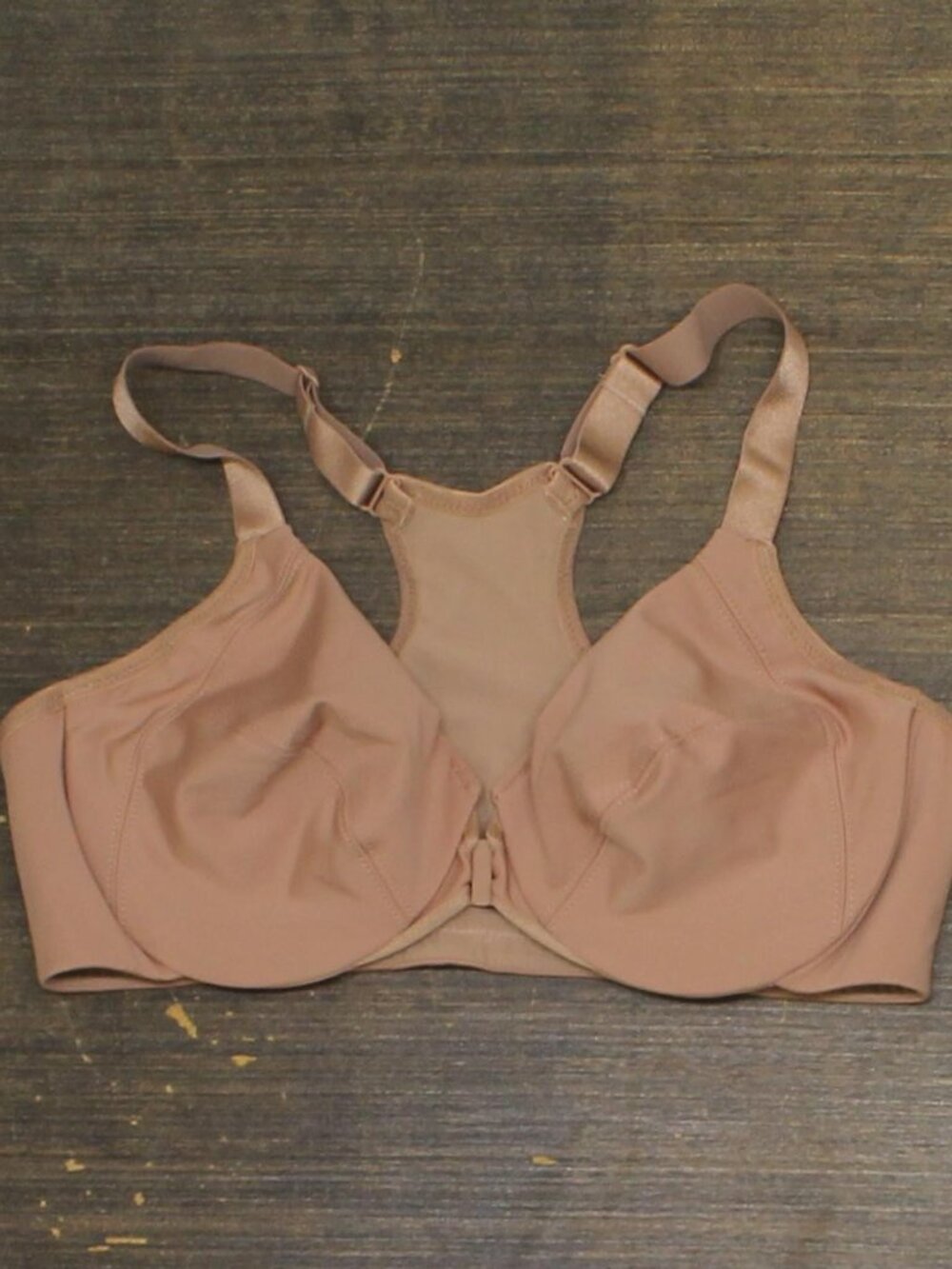 Glamorise Brown Plus Front Closure Smoothing Wonderwire Bra 34C Sz FRONT